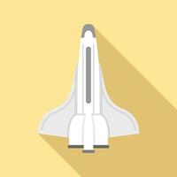 Spaceship icon, flat style vector