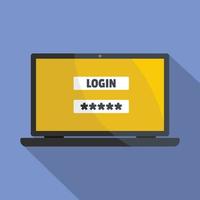 User login icon, flat style vector