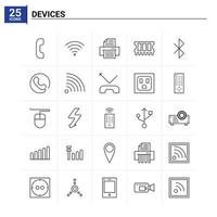 25 Devices icon set vector background