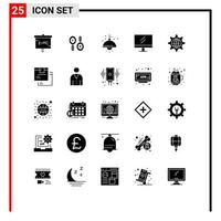 Set of 25 Modern UI Icons Symbols Signs for globe school computing education light Editable Vector Design Elements