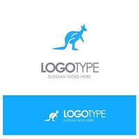 animal australia australiano indígena canguro viaje azul sólido logotipo con lugar para el eslogan vector