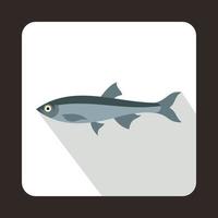 Herring fish icon in flat style vector