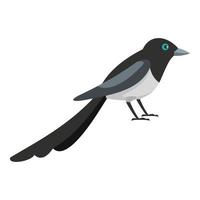 Small magpie icon, flat style vector