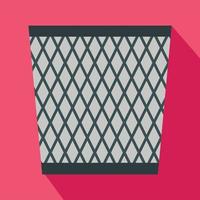 Bin icon, flat style vector