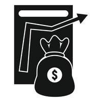 Money bag management icon, simple style vector