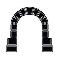 Entrance to railway tunnel icon, simple style vector