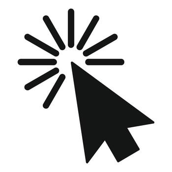 Cursor interface element icon, simple black style vector