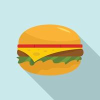 icono de hamburguesa americana, estilo plano vector