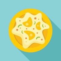 Mexican fried egg icon, flat style vector