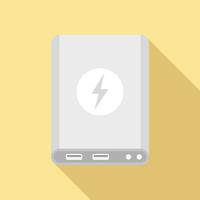 Power bank icon, flat style vector