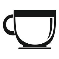 Glass coffee cup icon, simple style vector