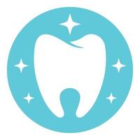 icono de logotipo de diente impecable, estilo plano. vector