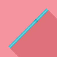 Green drink straw icon, flat style vector