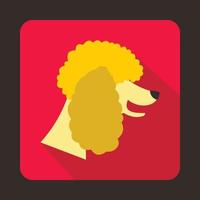 Poodle dog icon, flat style vector