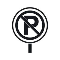 No parking sign icon, simple style vector