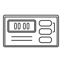 Retro digital clock icon, outline style vector