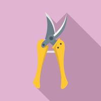 Garden secateurs icon, flat style vector