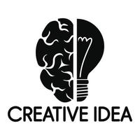 logotipo de la mente de la idea creativa, estilo simple vector