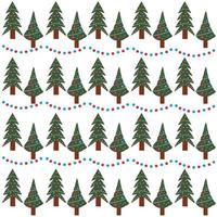 Christmas tree seamless pattern vector