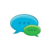 Speech bubble conversation icon, cartoon style vector