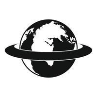 Around the earth icon, simple style. vector