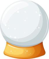 Snow globe, clear glass flask with golden stand cartoon on transparent background vector