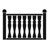 Fence with column icon, simple style. vector