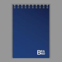 Blue sketchbook icon, realistic style vector