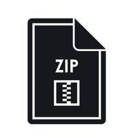 icono de archivo zip, estilo simple vector