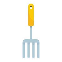 Hand garden rake icon, flat style vector