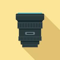 Modern lens icon, flat style vector