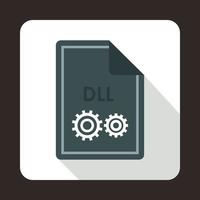 File DLL icon, flat style vector