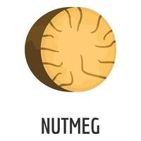 Nutmeg icon, flat style vector