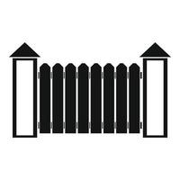 Fence with turret icon, simple style. vector