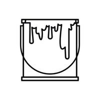 Paint can icon, outline style vector