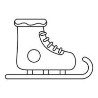 icono de patines de invierno, estilo de contorno vector