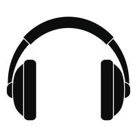 Rap headset icon, simple style vector