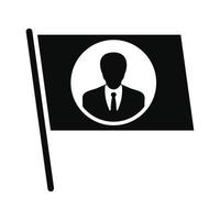 Flag vote candidate icon, simple style vector