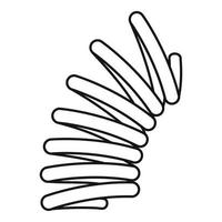 Elastic spring coil icon, outline style vector