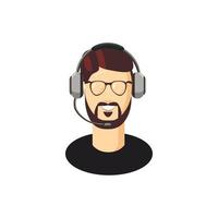 Customer support operator with a headset icon vector