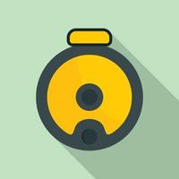 Top view robot vacuum cleaner icon, flat style vector