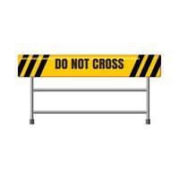 Do not cross traffic barrier icon, cartoon style vector