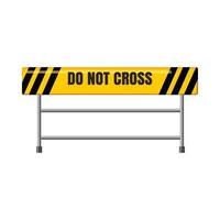 Do not cross traffic barrier icon, cartoon style vector