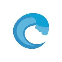 Wave aqua icon, flat style vector