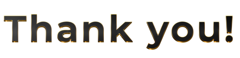 Black Text Thank You cut out png
