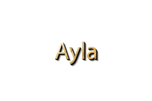 maquette de nom de texte 3d ayla png