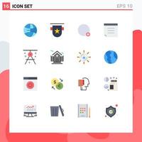 Modern Set of 16 Flat Colors and symbols such as drafting compass basic architecture note Editable Pack of Creative Vector Design Elements