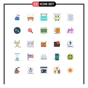 conjunto moderno de 25 pictogramas de colores planos de codificación de elementos de diseño vectorial editables de la cultura del trébol de san patricio vector