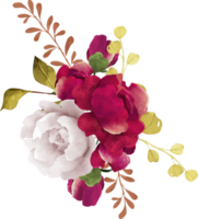hermoso ramo de flores de color burdeos png