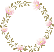 Leaves Wreath with Pink Flower